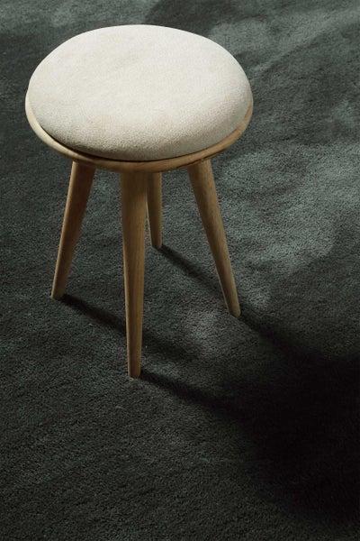 Teppich Rund Anthrazit Grün Hochflor Pisa Homie Living 120 cm rund