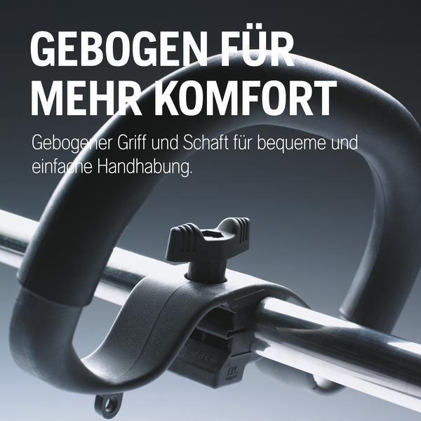 Gebogener Griff und Schaft für komfortable Handhabung