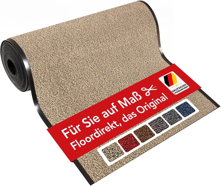 FLOORDIREKT Schmutzfangmatte SKY nach Maß - Breite 90 cm - Ocker-Schwarz