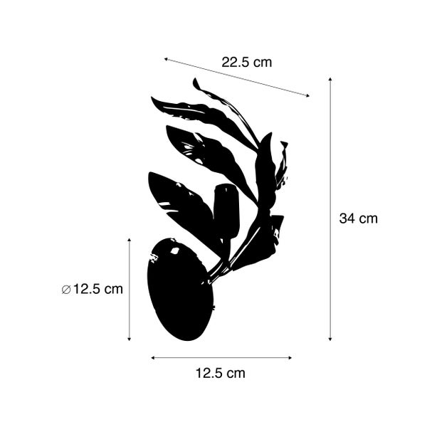 Abmessungen einer Olivenbaum Wanddekoration: 34 cm hoch, 22,5 cm breit, Oliven Durchmesser 12,5 cm