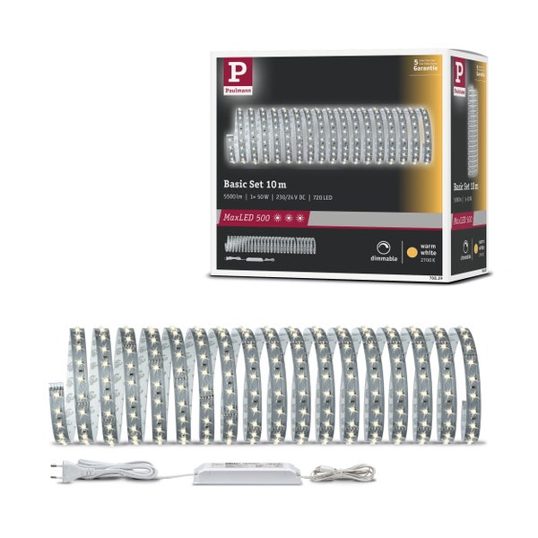 Paulmann MaxLED 500 Basic Set mit LED Streifen, 10 Meter lang