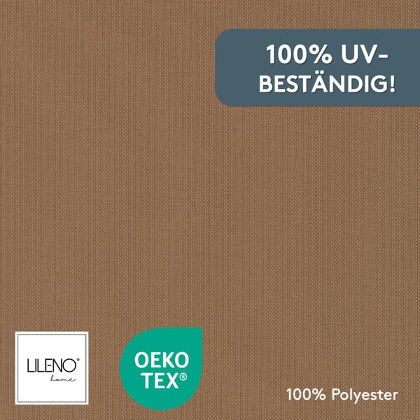 Lileno Home Polyesterstoff: 100 Prozent UV-beständig, Oeko-Tex zertifiziert und aus 100 Prozent Polyester.