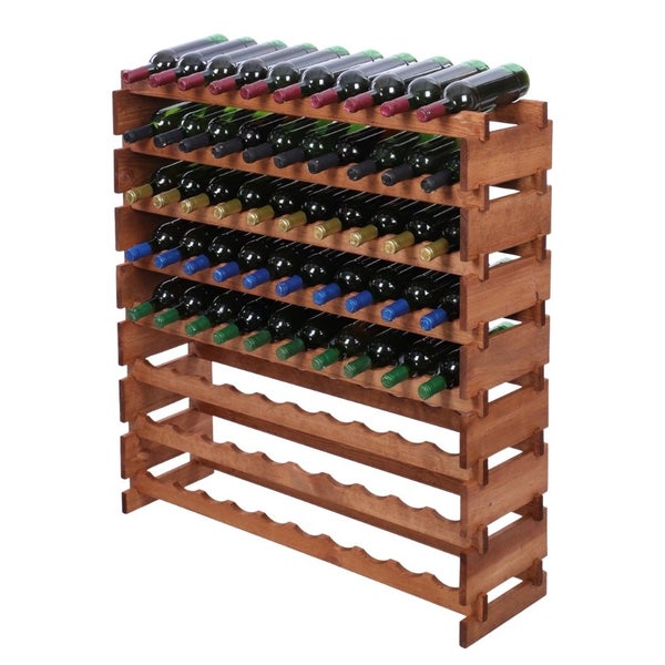 Weinregal VINOTECA FLEX PRO HxBxT 107x103x28cm 80 Flaschen auf 8 Ebenen Massives Kiefernholz Braun geölt