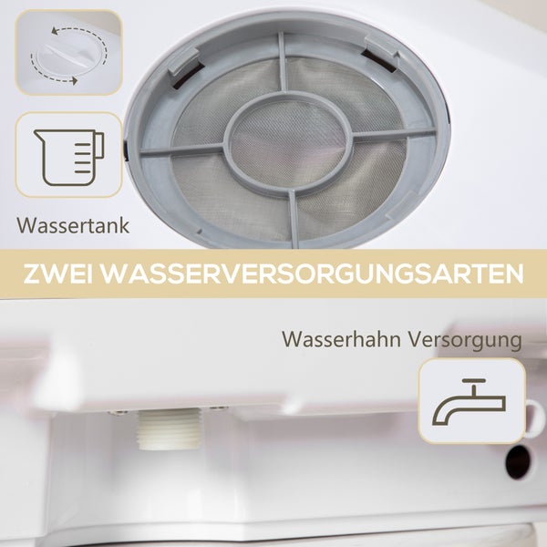 HOMCOM Tischgeschirrspüler mit/ohne Wasseranschluss benutzbar Mini Geschirrspüler mit Platz für 4 Maßgedecke, 6 Programmen, eingebautem 6-Liter-Wassertank, für Büro,Camping, Wohnmobil, Weiß