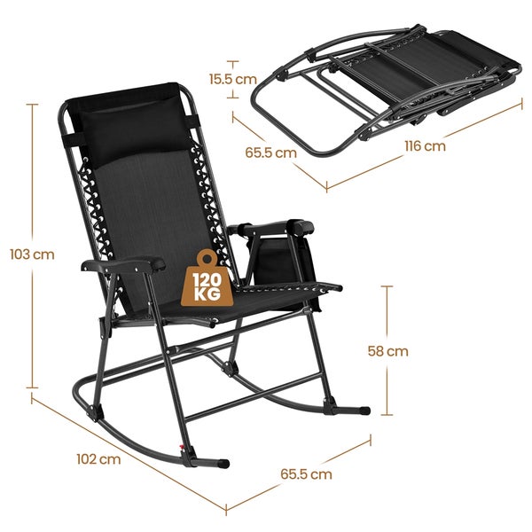 Schwarzer Relaxsessel mit Maßen