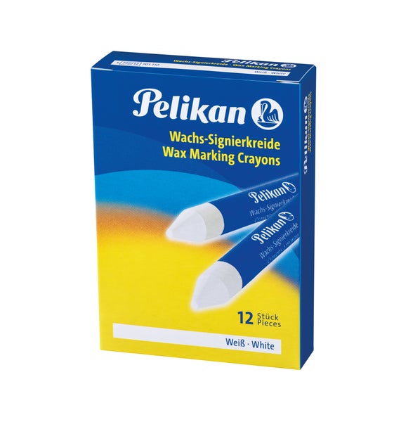 Pelikan Wachs-Signierkreide für glatte Untergründe Schachtel, 12er Set, Weiß