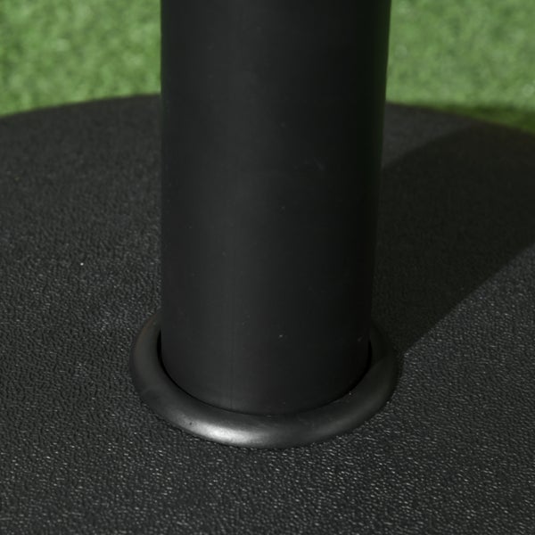 Outsunny Sonnenschirmständer aus Edelstahl Schirmständer mit Griffe, halbrund Schirmhalter, Schirmgewichtfür Sonnenschirm Ø3,8-Ø4,8 cm, für Balkon, Terasse, Garten, chwarz