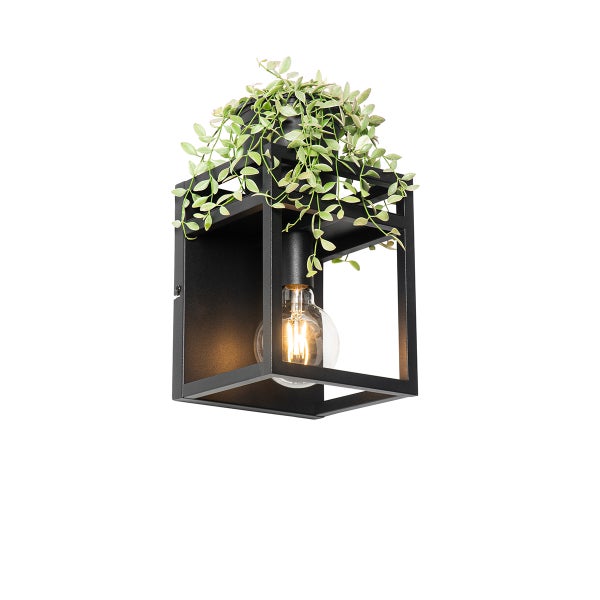 Smarte Wandleuchte schwarz mit Rack inkl. WiFi G95 - Cage Rack