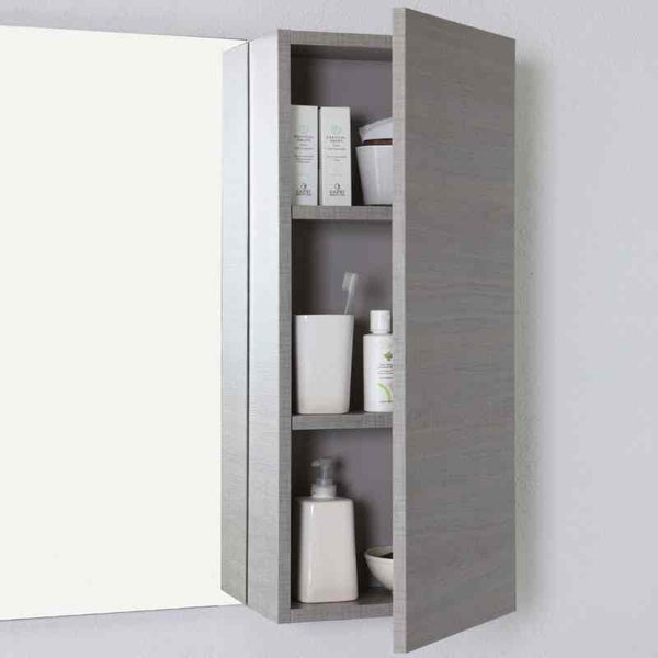 120x39cm Badmöbelset mit Hängeschrank, grau | Manhattan