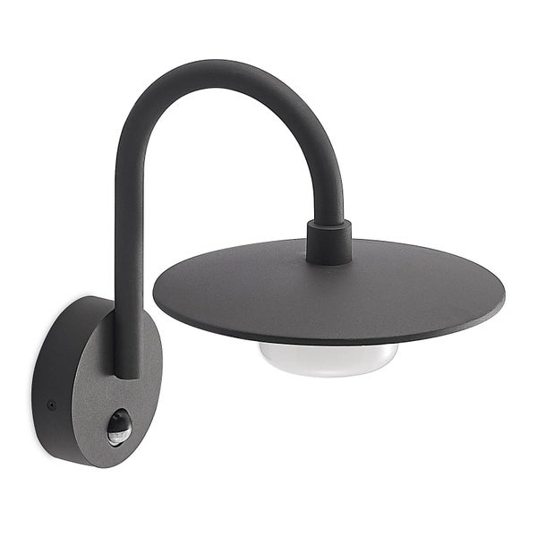 Lucande Wandleuchte außen Zamalino mit Bewegungsmelder (spritzwassergeschützt (Modern) in Schwarz aus Aluminium (1 flammig, GX53) - Wandlampe für Außenwand/Hauswand Haus Terrasse und Balkon