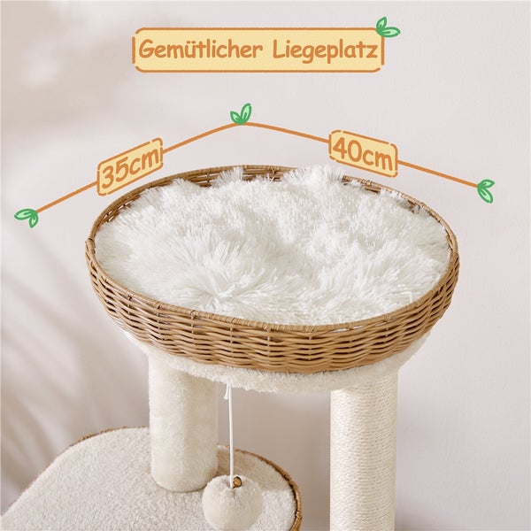 Katzenkratzbaum mit gemütlichem Liegeplatz und Spielzeugball