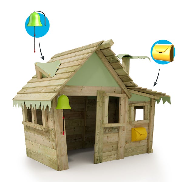 WICKEY Kinder Spielhaus Casita mit Holzdach und Fenster  - pastellgrün