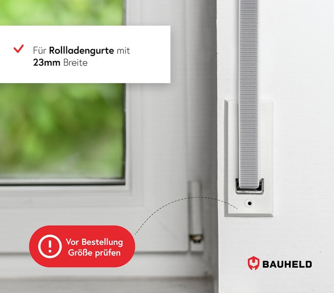 Rollladengurt mit 23 mm Breite an einem Fensterrahmen