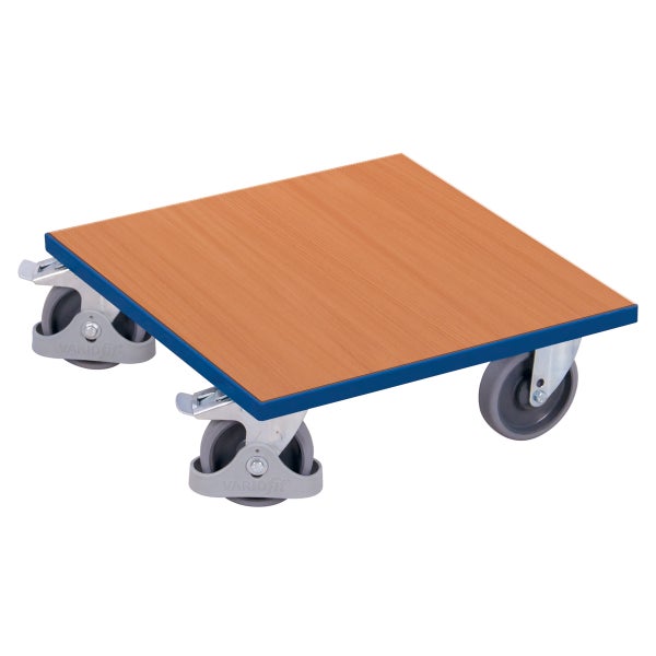 Rollbrett mit Holzplatte und Rollen