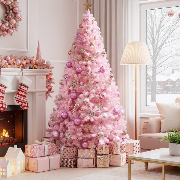 Yaheetech 183cm künstliche Weihnachtsbaum , Rosa