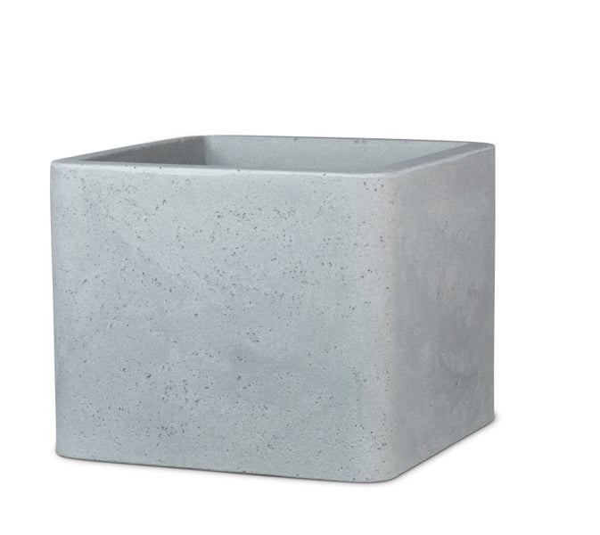 Scheurich Alea 40, Pflanzgefäß/Blumentopf/Pflanzkübel, quadratisch,  aus Kunststoff Farbe: Stony Grey, 38 cm Durchmesser, 33 cm hoch, 44 l Vol.