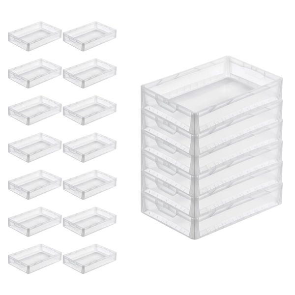 PROREGAL SparSet 20x Transparenter Eurobehälter LightLine mit Offenem Griff HxBxT 12 x 40 x 60 cm 2,4 Liter Eurobox Transportbox