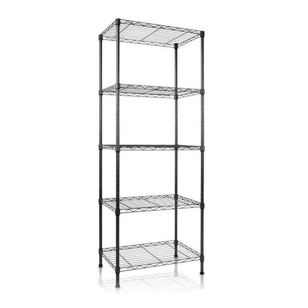 KARAT Gitterregal Rocky 250 kg Belastbarkeit 5 Böden Schwarz 55 x 35 x 140 cm