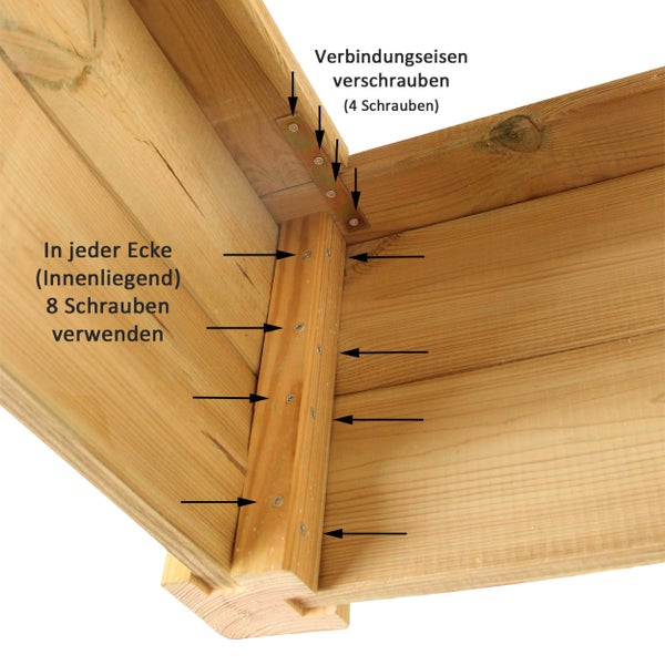 Sandkasten 190x190cm imprägniert Kinder Clamaro Massivholz Tannenholz
