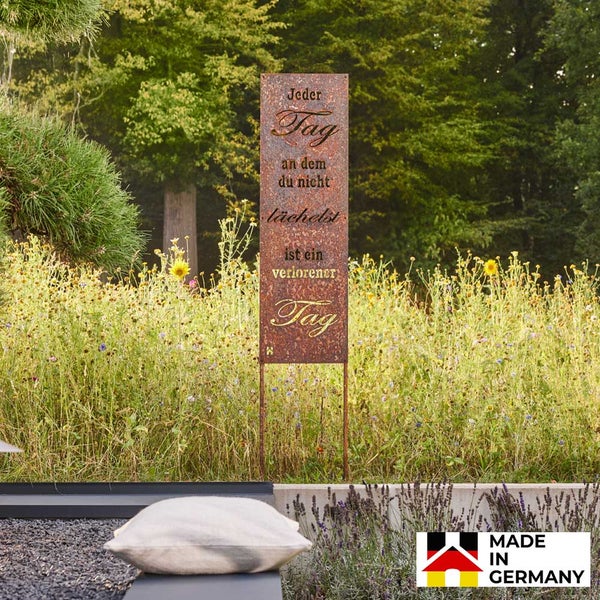 Home Deluxe Rost Gartenstecker TAG OHNE LÄCHELN