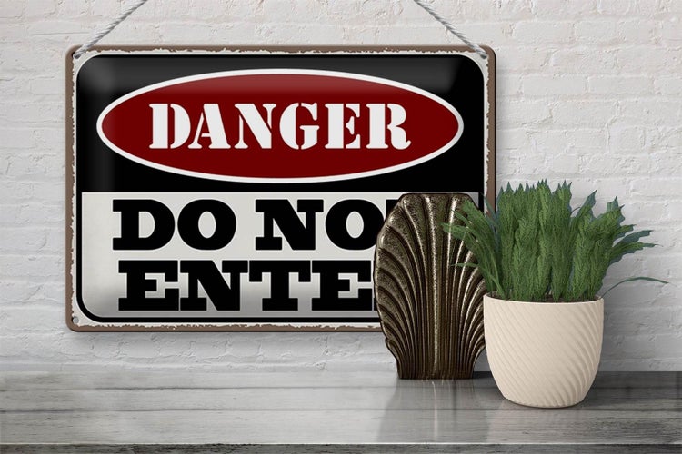 Blechschild Spruch 30x20cm Warning do not enter Betreten Verbot