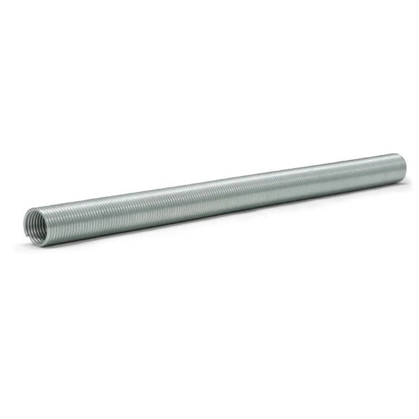 Eine verzinkte Biegefeder als Rohrbiegehilfe für Elektroinstallationsrohre aus Metall.
