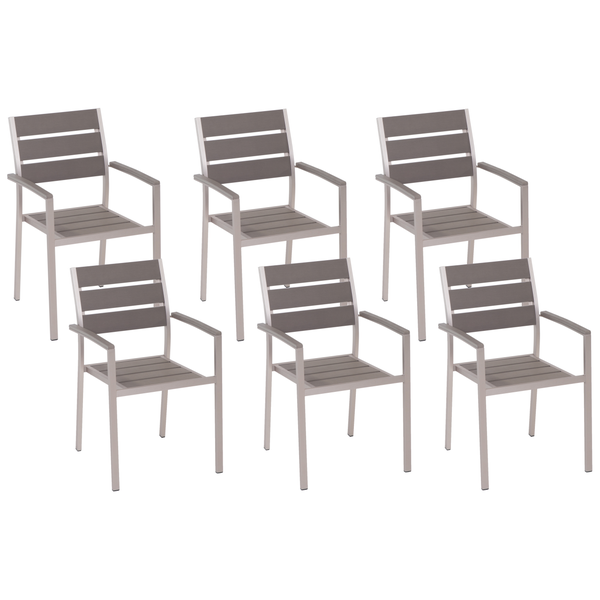 Gartenstuhl 6er Set VERNIO Grau