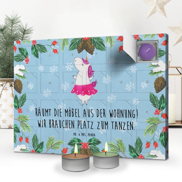 Mr. & Mrs. Panda Duftkerzen Adventskalender Einhorn Ballerina - Blau Pastell