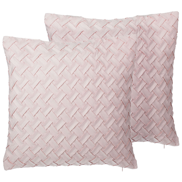 Dekokissen 2er Set TITHONIA 45 x 45 cm Rosa ZickZack-Muster