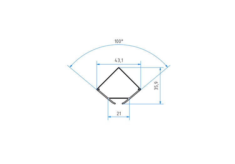TIVENDIS Led Alu Profil 2 m ER9020 Komplett Set für Strip / Streifen bis 20 mm breit | Abdeckung transparent klar, Endkappen, Befestigungclips | L-Form Winkel Ecke Winkelprofil Eckprofil eloxiert