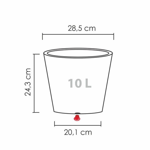 Scheurich C-Cone 30, Pflanzgefäß/Blumentopf/Pflanzkübel, rund,  aus Kunststoff Farbe: Stony Black, 28,5 cm Durchmesser, 24,3 cm hoch, 10 l Vol.