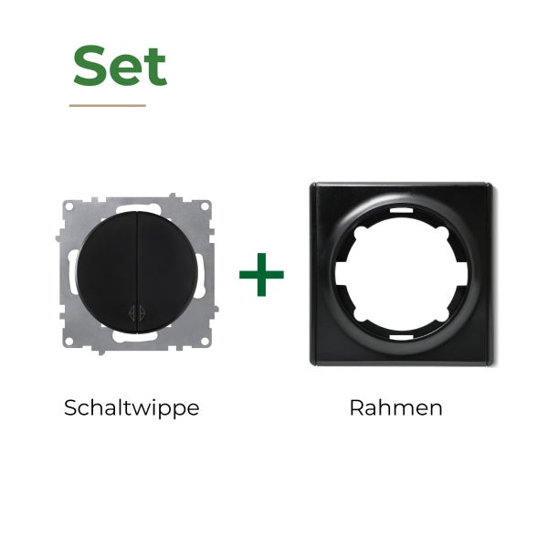 Set aus Schalterwippe und Rahmen für Unterputz Installation