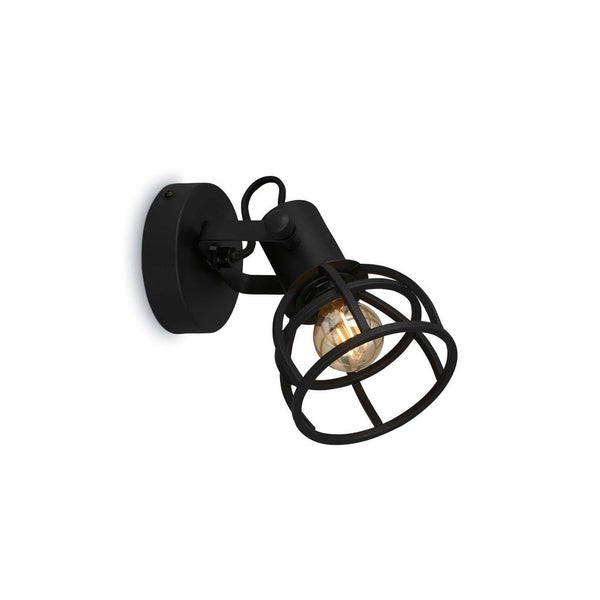 Wandleuchte Spotleuchte Retro Gitterschirm 1xE14 25W Ø11cm schwarz Briloner