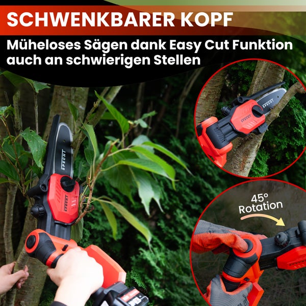 Specht® OAK-ONE Akku Astsäge/Minikettensäge/Gehölzschneider, inkl. 1 x 4Ah Akku und Docking Station
