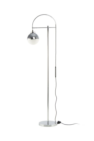 Klassische Stehlampe in Silber, Wohnzimmer Lampe Glas Kugel 160 cm | Wohnzimmer Esszimmer Leuchte