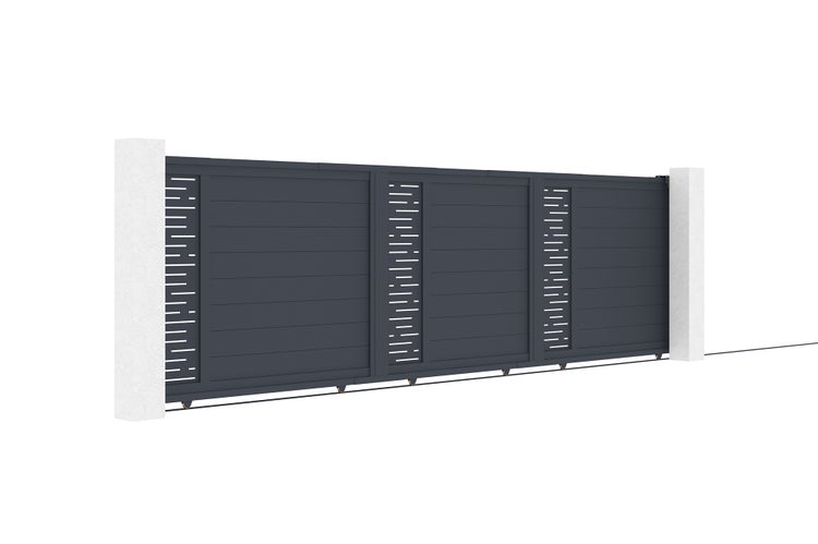 Schiebetor 5m ARLBERG H.140 graues Aluminium