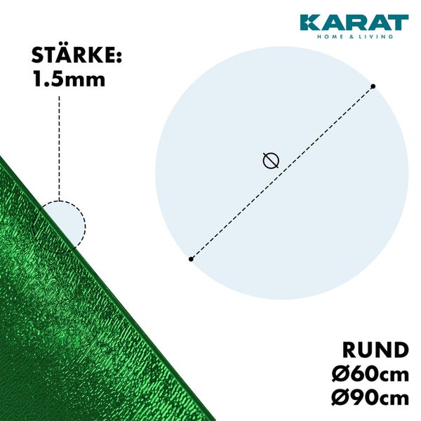 FLOORDIREKT Untersetzer Majesty  - mit abgeschrägter Kante für Blumentöpfe - Bodenschutz - Grün - 60 cm - Rund