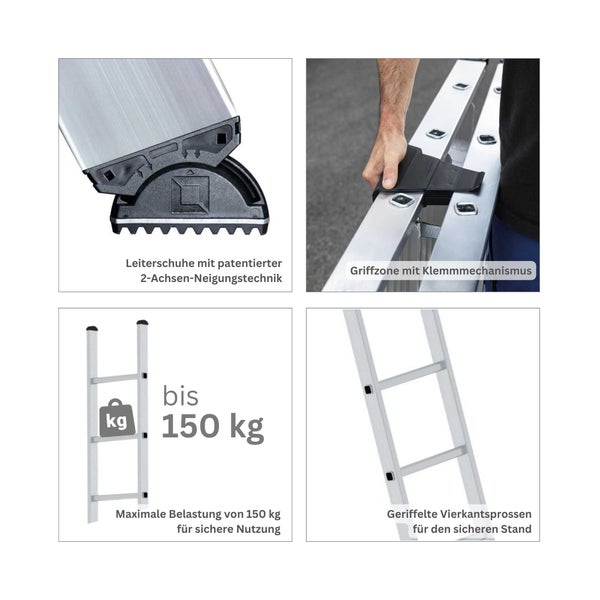 PROREGAL Stufen-Anlegeleiter Ohne Traverse 10 Stufen