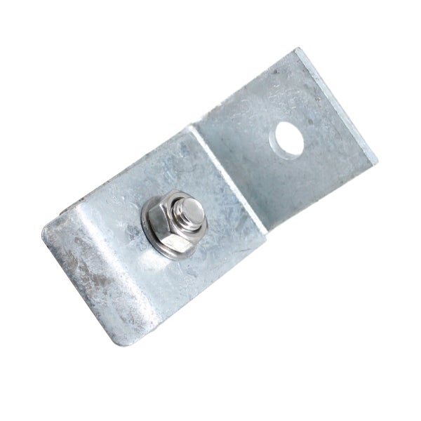 Metallwinkel mit Schraube und Mutter