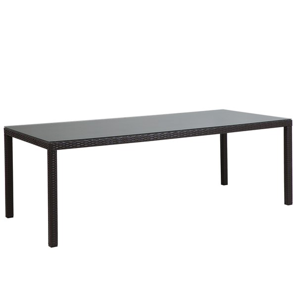 Gartentisch ITALY 220 cm 100 cm Glas Dunkelbraun