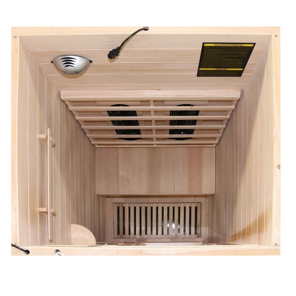 Dewello® Infrarotkabine Infrarotsauna WINDSOR 90cm x 90cm inkl. 4 Keramikstrahler, Karbonstrahler und Zubehör, 1 Person