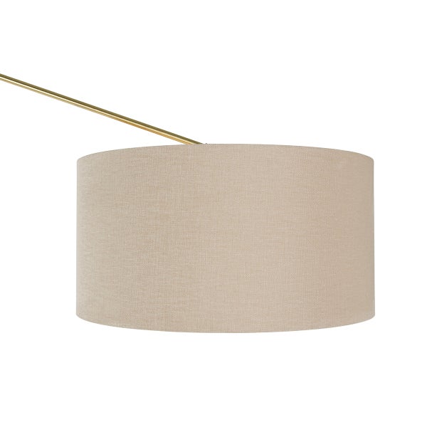 Beige Lampenschirm aus Stoff mit goldfarbener Halterung