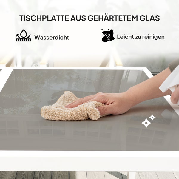 Outsunny Sitzgruppe 5 tlg. Essgruppe für 4 Personen Abnehmbar Esstisch mit 4 Stühle, Esszimmergruppe Küchentisch-Set mit Stahlgestell Balkonmöbel Gartenmöbel für Terrasse, Balkon Mehrfarbig
