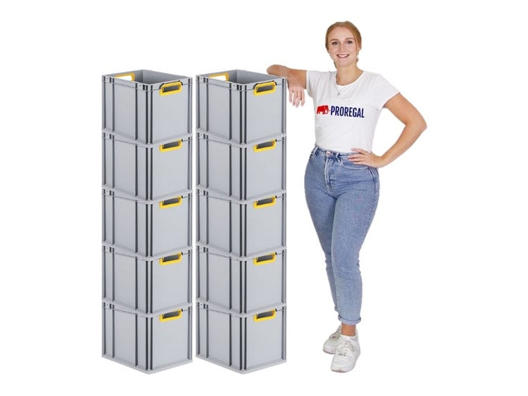 PROREGAL Eurobox Nextgen Color HxBxT 32 x 30 x 40 cm 30 Liter Griffe Gelb Offen Glatter Boden Eurobehälter Transportbox