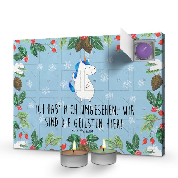 Mr. & Mrs. Panda Duftkerzen Adventskalender Einhorn Mann - Blau Pastell