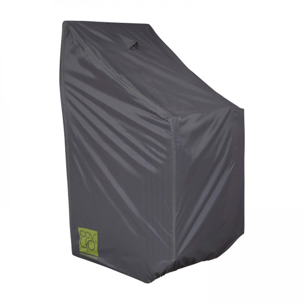 Schutzhülle für Gartenstühle, Hochlehner, aus wasserabweisendem Gewebe mit Belüftungsöffnung.