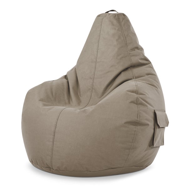 Green Bean Sitzsack mit Rückenlehne 80x70x90cm - Gaming Chair mit 230L Füllung Kuschelig Weich Waschbar - Bean Bag Bodenkissen Lounge Chair Sitzhocker Relax-Sessel Gamer Gamingstuhl Khaki