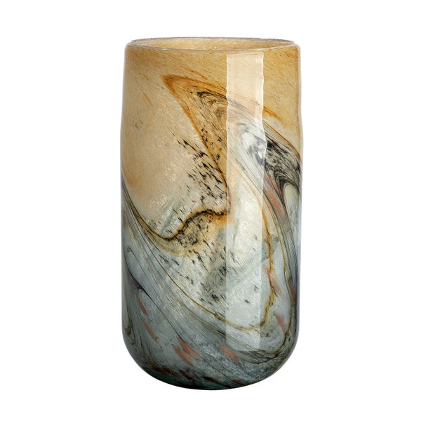 Vase GILDE Höhe 35,5 cm blau, braun Glas