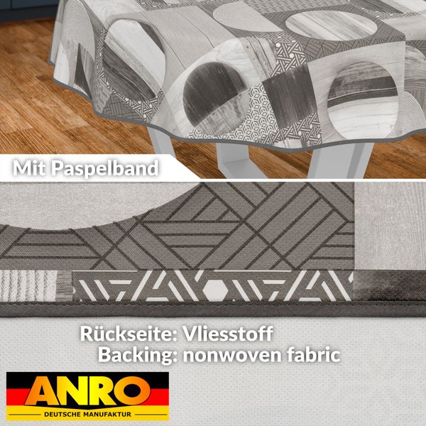Tischdecke mit Paspelband und Vliesstoffrückseite