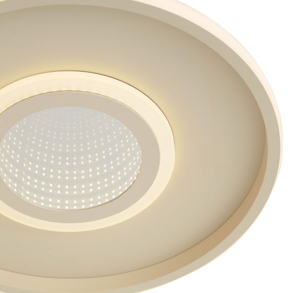 Runde LED Deckenleuchte mit punktförmigem Lichtaustritt und flachem Design für den Innenbereich